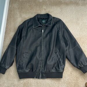 Wild Fable Leather Bomber Jacket